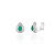 Brinco pressão gota cristal esmeralda fusion prata 925 - Imagem 1