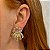 Brinco ear jacket zircônia ouro semijoia ZH95 - Imagem 2