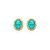 Brinco oval cristal fusion turmalina zircônia ouro semijoia ZH10 - Imagem 1