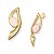 Brinco pedra natural quartzo rosa ouro semijoia - Imagem 1