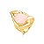 Anel curvado pedra natural quartzo rosa ouro semijoia - Imagem 1