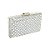 Clutch retangular com cristais prateado S-404 - Imagem 1