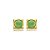 Brinco Mariana Amaral quadrado resina verde marble ouro semijoia - Imagem 5