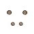 Kit 2 brincos Hector Albertazzi redondo cristais black diamond ouro vintage - Imagem 1