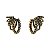 Brinco ear cuff Hector Albertazzi aros black diamond ouro vintage - Imagem 1