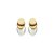 Brinco ear jacket oval mix ouro e ródio fosco semijoia - Imagem 1