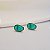 Brinco oval cristal verde ouro semijoia - Imagem 2