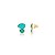 Brinco oval cristal duplo verde ouro semijoia - Imagem 4