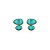 Brinco oval cristal duplo verde ouro semijoia - Imagem 1
