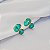 Brinco oval cristal duplo verde ouro semijoia - Imagem 3
