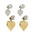 Kit 2 brincos Juliana Manzini heart mix de banhos - Imagem 1
