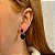 Brinco gota cristal preto ouro semijoia 19a11088 - Imagem 2