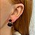 Brinco oval cristal preto ouro semijoia 19k11095 - Imagem 2