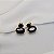 Brinco oval cristal preto ouro semijoia 19k11095 - Imagem 3