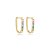 Brinco argolinha retangular zircônias coloridas ouro semijoia 25a01049 - Imagem 1