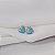 Brinco coração turquesa zircônia ródio semijoia 25a01068 - Imagem 3