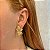 Brinco ear cuff flores zircônia ouro semijoia - Imagem 2