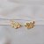 Brinco ear cuff flores zircônia ouro semijoia - Imagem 4