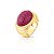 Anel cristal oval texturizado rosa ouro semijoia - Imagem 1