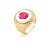 Anel oval madrepérola cristal rosa ouro semijoia - Imagem 1