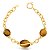 Pulseira pedra natural olho de tigre ouro semijoia - Imagem 1