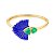 Bracelete flor cristal lápis lazuli ouro semijoia - Imagem 1