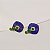 Brinco ear cuff flor cristal lápis lazuli ouro semijoia - Imagem 3