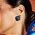 Brinco ear cuff flor cristal lápis lazuli ouro semijoia - Imagem 2