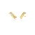 Brinco ear cuff curvada zircônia ouro semijoia - Imagem 1