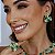 Brinco Leticia Sarabia flor cristal mix verde B9163 - Imagem 2