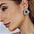Brinco Leticia Sarabia flor cristal mix verde B9163 - Imagem 2