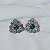 Brinco Leticia Sarabia flor cristal mix verde B9163 - Imagem 3