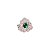 Anel ajustável Leticia Sarabia flor cristal verde A8085 - Imagem 1