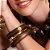Bracelete Nádia Gimenes madeira lisa ouro semijoia - Imagem 4