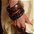 Bracelete Nádia Gimenes largo madeira strass ouro semijoia - Imagem 4