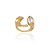 Anel ajustável Claudia Arbex line organic cristal ouro vintage - Imagem 1