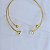 Colar choker Lita Raies esferas e pérolas shell ouro semijoia - Imagem 6