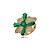 Conjunto brinco e anel flor zircônia verde ouro semijoia - Imagem 5