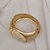 Bracelete resina bege marble ouro semijoia - Imagem 3
