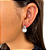 Brinco argolinha Lady Di pérola zircônia ródio semijoia 24k08028 - Imagem 2