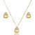 Colar e brinco gota curvada zircônia ouro semijoia - Imagem 1