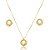 Colar e brinco orgânico zircônia ouro semijoia - Imagem 1