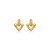 Brinco triangular zircônia ouro semijoia - Imagem 1