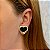 Brinco pressão coração esmaltado preto ouro semijoia 6890805 - Imagem 2