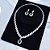 Colar e brinco gota zircônia esmeralda ródio semijoia LY-29022 - Imagem 3