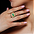 Conjunto brinco e anel folhas zircônia verde ouro semijoia TZ-240621 - Imagem 4