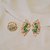 Conjunto brinco e anel folhas zircônia verde ouro semijoia TZ-240621 - Imagem 2