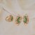 Conjunto brinco e anel folhas zircônia verde ouro semijoia TZ-240621 - Imagem 3