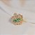 Conjunto brinco e anel folhas zircônia verde ouro semijoia TZ-240621 - Imagem 5