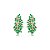 Brinco zircônia verde ouro semijoia E240509 - Imagem 1